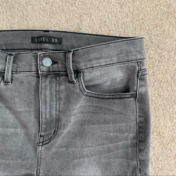 Level 99 Elle High Rise Uneven Release Hem / Gray - Picture 4 of 10